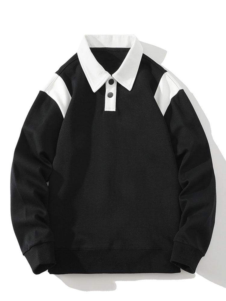 Contrast Polo Sweatshirt