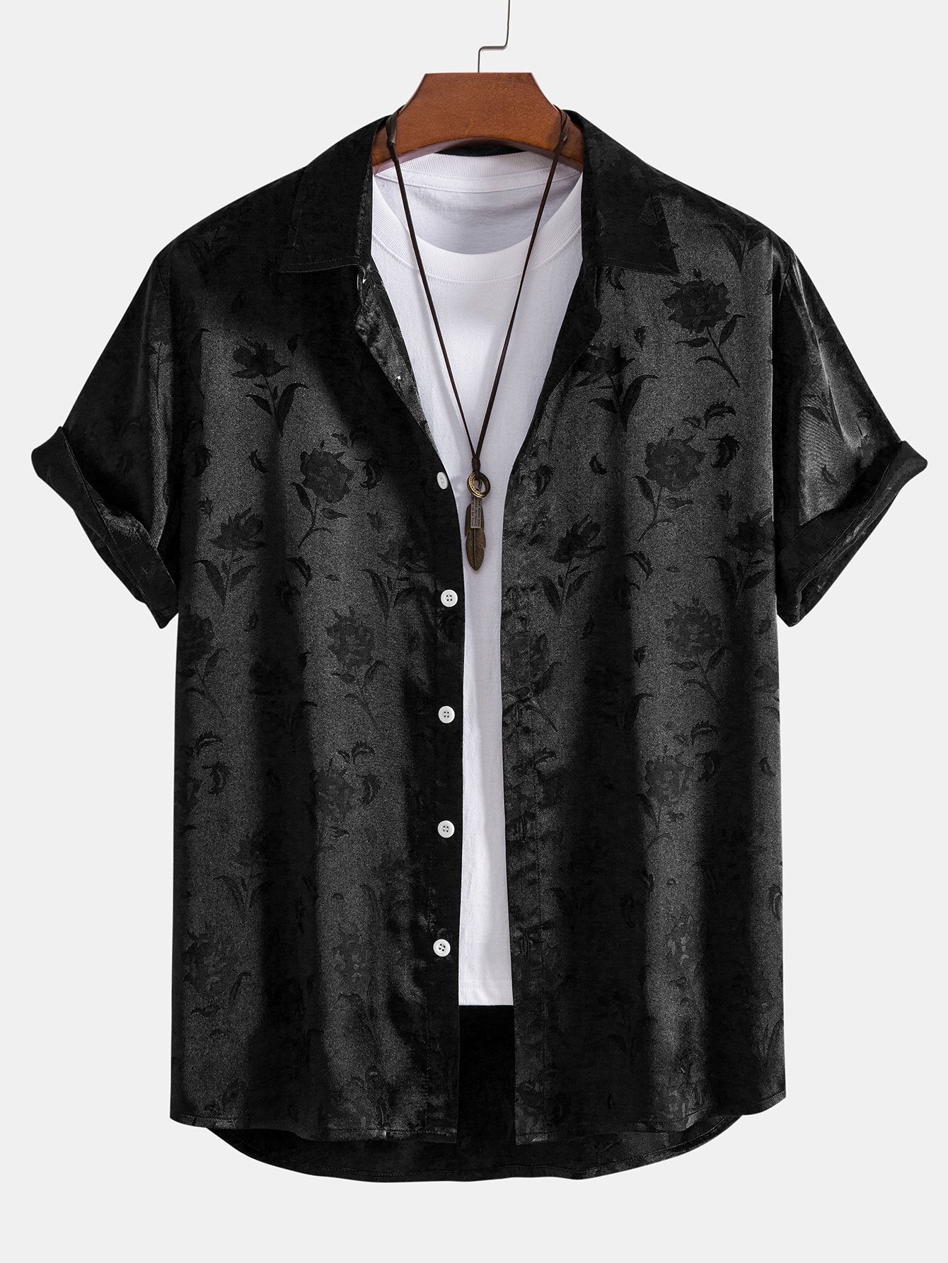 Satin Floral Shirt & 3
