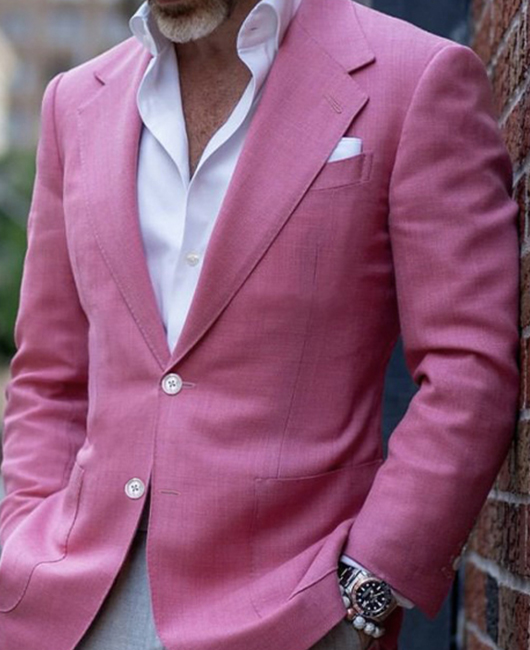 Elegant Solid Color Notch Lapel One Button Pocket Blazer